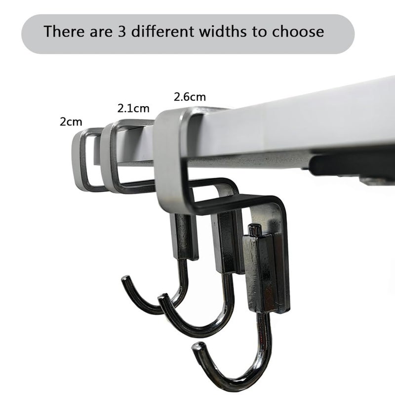 Hdtyyln 2 Pcs Desk Hook, Student Desktop Nail-Free Hook, Table Hook for Schoolbag, Space Aluminium Alloy, Hanger Hooks for Bag Purse Clothes Backpack Holder, Suitable for 1.9 cm/0.74" Thick Plate - Image 5